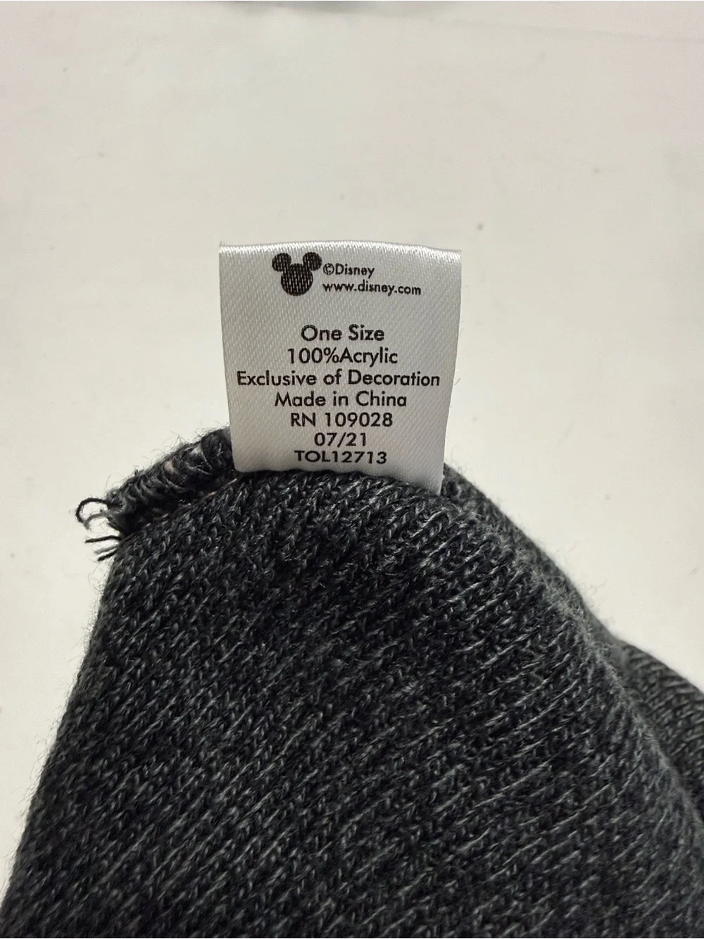 Disney Mickey Mouse Gray & Pink Pom-Top Knit Beanie with Cuffed Logo